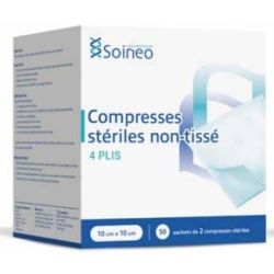 COMP STERILES NT 4 plis - 30g - 7,5 x 7,5 cm - poch 2 /100